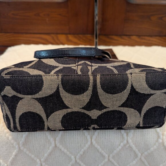 COACH Signature Denim Stripe Tote - Picture 6 of 11